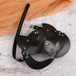 Kvinnor Half Face Fox Cosplay För Halloween Party Maskerad><noscript><img width=