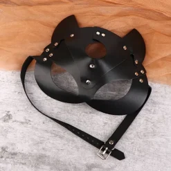 Kvinnor Half Face Fox Cosplay För Halloween Party Maskerad><noscript><img width=