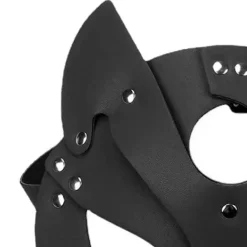 FMYSJ Kvinnor Katt Mask Halv Ansikte Katt Mask Läder Kattöron Mask Cosplay Kostym Tillbehör (FMY)><noscript><img width=