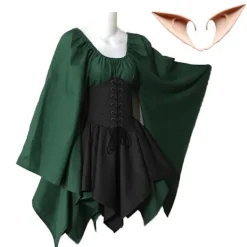 Kvinnor Älv Cosplay Medeltida Kostymer Renässans Viktoriansk Gotisk Drottning Klänningar med Korsett Halloween Alver Performance Kläder -FA- S | Fyndiq><noscript><img width=