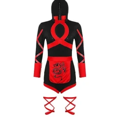 Kvinnor Ninja Sexig Romper Halloween Cosplay Kostym Set Fancy Dress Outfit Set 2XL> Dräkter