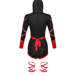 Kvinnor Ninja Sexig Romper Halloween Cosplay Kostym Set Fancy Dress Outfit Set 2XL><noscript><img width=