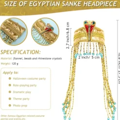 Kvinnors Egyptiska Ormhuvudband Krona Pärlstav Huvudbonad Kostymtillbehör> Huvudbonader