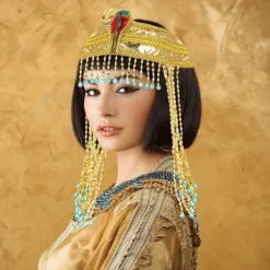 Kvinnors Egyptiska Ormhuvudband Krona Pärlstav Huvudbonad Kostymtillbehör><noscript><img width=