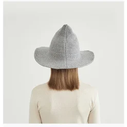 Kvinnors Häxhatt Trollkarl (Grå 56-58cm), Ullhatt Vuxen Kläder Festtillbehör Halloween Kamouflage Rollspel Mössa><noscript><img width=