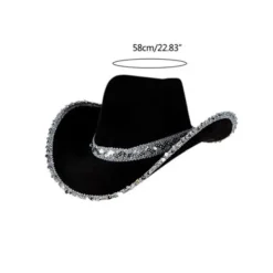 Kvinnors Sequin Cowboyhatt Möhippa Cosplay Rekvisita><noscript><img width=