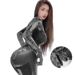 Kvinnors Spiderman Superhjälte Sexig Jumpsuit Kostym Flicka Cosplay Outfit S><noscript><img width=