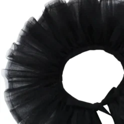 Kvinnors Tyll Volang Krage Halloween Kostymtillbehör Sjal Slips Avtagbar Svart> Tillbehör