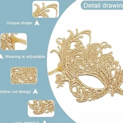 Kvinnors venetianska mask, Halloween-fest maskerad venetiansk mask spetsmask><noscript><img width=