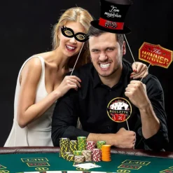 Las Vegas Casino Fotobås Rekvisita Rolig Gör-det-själv Poker Tema Selfie Rekvisita Kit><noscript><img width=