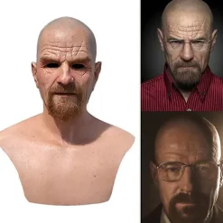 Latex Full Head Overhead Walter White Breaking Bad Halloween Cosplay Mask> Masker