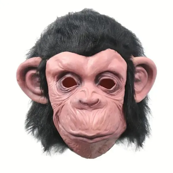 KOOLYOU Latex Vivid Monkey Mask med Peruk Rolig Helansiktsdjur Mask Klänning Upp Tillbehör Halloween Cosplay Kostym Prop Party Dekorationer Pro mask> Masker