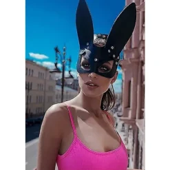 Läder Kattmask för Kvinnor Sexig Halv Ansiktsmask Cosplay Kostym Rekvisita Party Maskerad Tillbehör><noscript><img width=