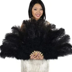 Läder rosa strutsfjäder fläkt hand hopfällbar fjäder fläkt performance dans fläkt fest scen karneval performance rekvisita 60/100cm 44 sås- Perfet 1 pc | Fyndiq> Tillbehör