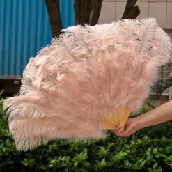 Läder rosa strutsfjäder fläkt hand hopfällbar fjäder fläkt performance dans fläkt fest scen karneval performance rekvisita 60/100cm 44 sås- Perfet 1 pc | Fyndiq><noscript><img width=