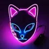 ATELA LED Demon Slayer Mask, Fox Mask Japansk Anime Killer Anime Cosplay Personlighet Mask Rollspel Maskerad Huvudbonad Julfest Kostymtillbehör> Masker