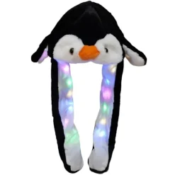 Led Floppy Ear Hat med rörliga öron Barn Öronlapp Pingvin Hat Lysande Hoppande Öron Hat Pingvin> Huvudbonader
