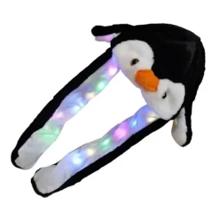 Led Floppy Ear Hat med rörliga öron Barn Öronlapp Pingvin Hat Lysande Hoppande Öron Hat Pingvin><noscript><img width=