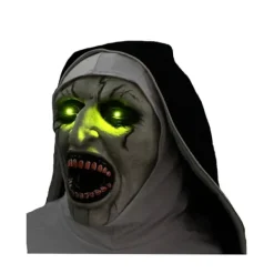 KOOLYOU LED Horror The Nun Mask Cosplay Läskiga Latexmasker Med Huvudduk LED-Ljus Halloween Party Rekvisita Deluxe A> Masker