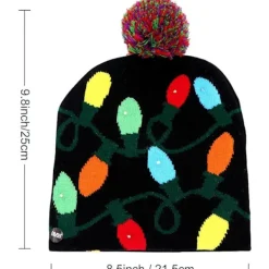 LED Julhatt Lyser Julhattar, Stickade Mössor med 6 Colo><noscript><img width=