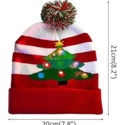 Led julmössa,,jul Led Stickad Light Up Mössa Unisex Vintermössa Tröja Cap> Huvudbonader