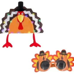 LED Kalkonhatt för Vuxna Barn Tecknad Plyschhatt Party Huvudbonad Thanksgiving Fotorekvisita Hatt Roliga Kostymtillbehör Open screen turkey h> Huvudbonader