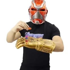 LED Ljus Upp Infinity Gauntlet Thanos Handskar med Avtagbara Magnetiska Infinity Stenar-WELLNGS adults><noscript><img width=
