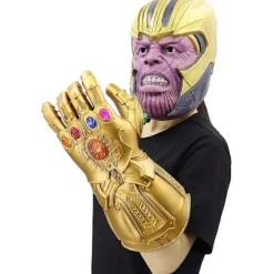 LED Ljus Upp Infinity Gauntlet Thanos Handskar med Avtagbara Magnetiska Infinity Stenar><noscript><img width=