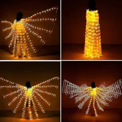 Led Luminous Big Wings Vuxen Varm Ljus Golden Wing Butterfly Cloak Bar Performance Fluorescerande Rekvisita, Halloween Dekoration Kläder> Tillbehör