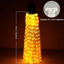 Led Luminous Big Wings Vuxen Varm Ljus Golden Wing Butterfly Cloak Bar Performance Fluorescerande Rekvisita, Halloween Dekoration Kläder><noscript><img width=