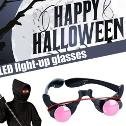 LED Lysande Glasögon Roliga Röda Ögon Halloween Cosplay Tillbehör Fest><noscript><img width=