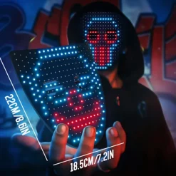 LED Mask Halloween-dräkt för barn och vuxna, ansiktsförvandlande mask med ljus och geststyrning, coola leksaker> Masker