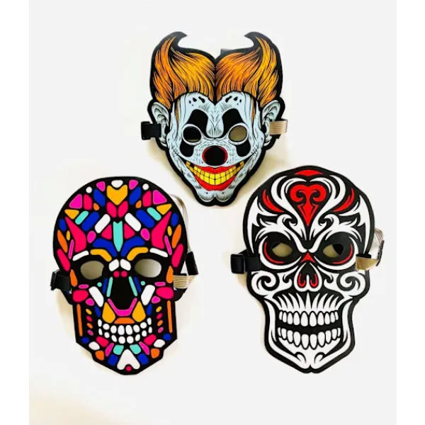 TheTrade Led mask med musik kontrol - clown Halloween clown> Masker