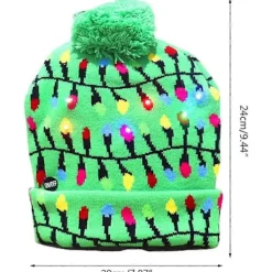 GIFT OF G LED Stickad Upplyst Julhatt Flerfärgad Vinter Julhatt><noscript><img width=