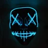 LED-ljusmask EL-tråd lyser upp The Purge-film kostym ljus P Blå onesize> Masker