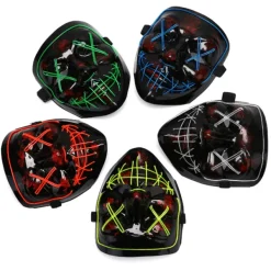 LED-ljusmask EL-tråd lyser upp The Purge-film kostym ljus P Blå onesize><noscript><img width=