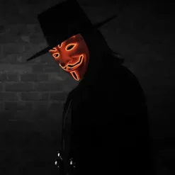LED-mask V för Vendetta Mask EL-tråd Lyser Upp för Halloween Kostym Cosplay Fest><noscript><img width=