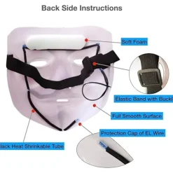 LED-mask V för Vendetta Mask EL-tråd Lyser Upp för Halloween Kostym Cosplay Fest><noscript><img width=