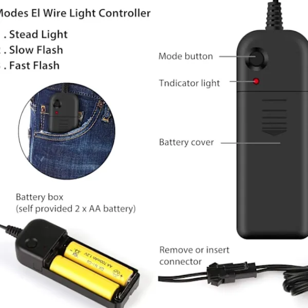 LED-reningsmask, Halloweenmask, LED-skräckmask i mörkret, Halloween-reningsmask, med 3 ljuslägen, lämplig för kostymlekar-FF-> Masker