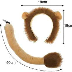 Lejonöron och svansset Karneval Djuröron Hårband Barn Lejonkostym Lejonöron Hårband Fest> Tillbehör