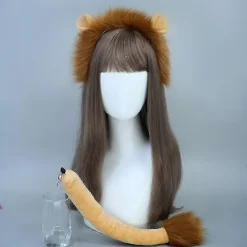 Lejonöron och svansset Karneval Djuröron Hårband Barn Lejonkostym Lejonöron Hårband Fest><noscript><img width=