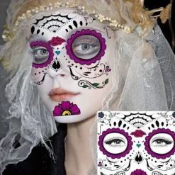 FMYSJ Levande Dödskalle Ansikts Tatueringar - Hållbara, Vattentäta och Återanvändbara för Vuxna - Perfekt för Halloween, Dia de los Muertos (FMY) 4 Sheets In One Package | Fyndiq><noscript><img width=