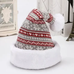 JIUSAIRUI älgmössa vinterförtjockad stickad julmössa för vuxna snowflake><noscript><img width=