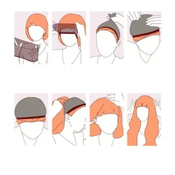 INF Lila Cosplay Peruk - Högtemperaturfiber, Justerbar Passform för Anime Rollspel & Fester><noscript><img width=