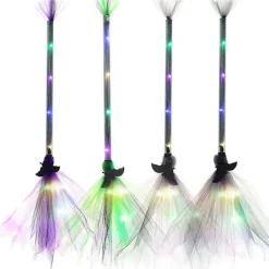 Lila Halloween LED-kvast Häxkvast Hem Fest Festlig Fest Lila><noscript><img width=