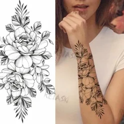 Lila ros smycken vattenöverföring tatuering klistermärke, kroppskonst och bröstkonst temporär tatuering för kvinnor, glitter tatuering blomma för flickors bälte. | Fyndiq> Smink