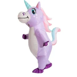 Blueday Lila Unicorn Uppblåsbar Dräkt Vuxen Barn Regnbåge Halloween Kostymer För Kvinnor Män Vuxen Carnival Mascot Jul Cosplay Adult 150-190cm> Dräkter