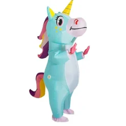Blueday Lila Unicorn Uppblåsbar Dräkt Vuxen Barn Regnbåge Halloween Kostymer För Kvinnor Män Vuxen Carnival Mascot Jul Cosplay Adult 150-190cm> Dräkter