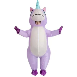 Blueday Lila Unicorn Uppblåsbar Dräkt Vuxen Barn Regnbåge Halloween Kostymer För Kvinnor Män Vuxen Carnival Mascot Jul Cosplay Adult 150-190cm><noscript><img width=