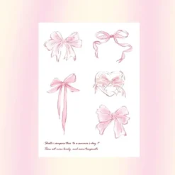 Little Bear Party Rosa Rosett Vattentät Tatuering Klistermärke Söt, Naturlig Hållbar, Sexig, U6S2> Smink